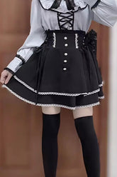Jirai Kei High Waisted Bowknot Lace Lace-Up Sweet Lolita Skirt 2 Colors